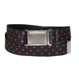 CTM Women's Plus Size No Show Buckle Stretch Belt with Polka Dots